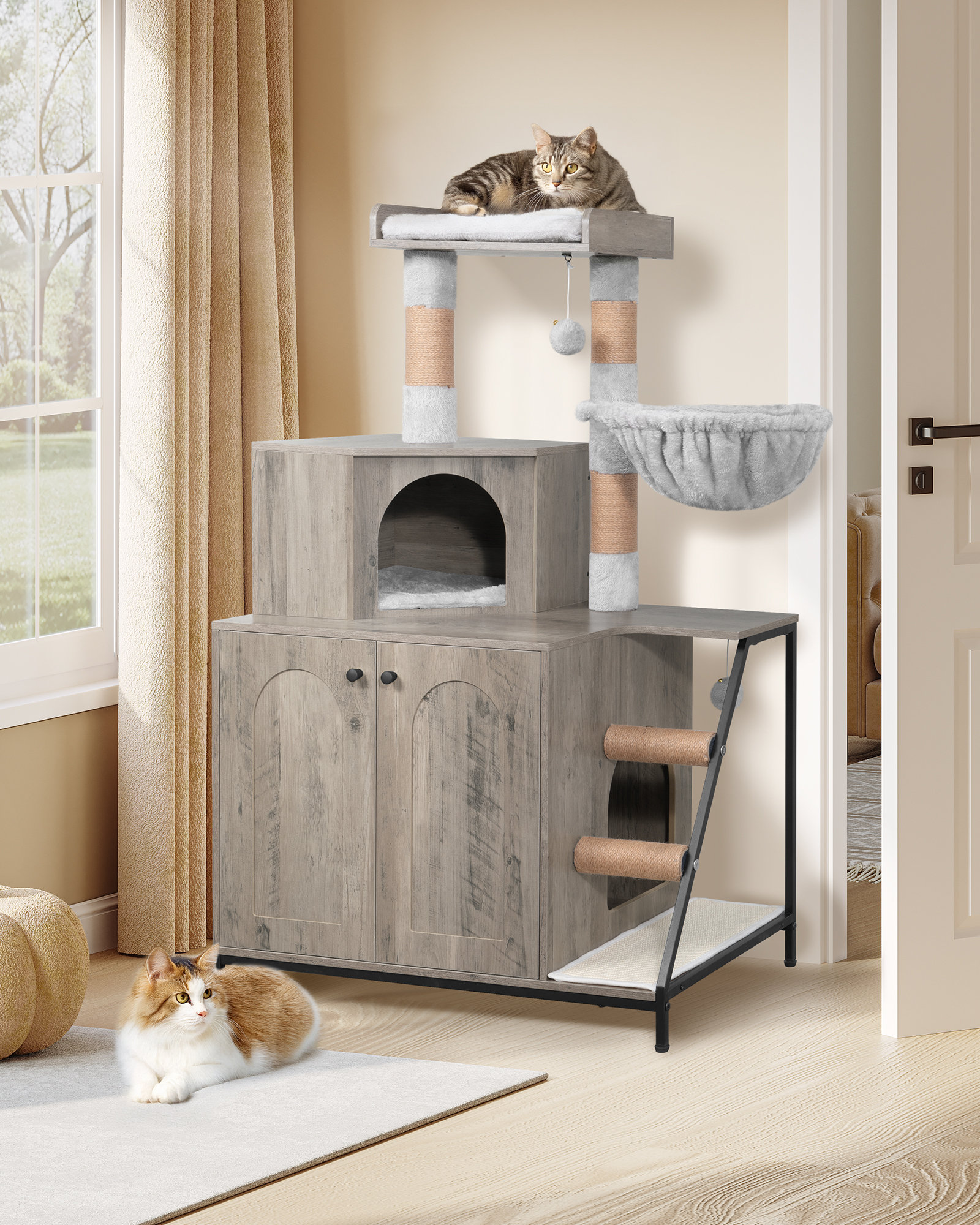 キャットルーム Cat Recliner with Built-in Mini Refrigerator | Purr-fectly